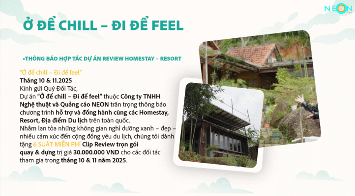 THÔNG BÁO HỢP TÁC DỰ ÁN REVIEW HOMESTAY – RESORT 1 Neon Film Studio 1 Neon Film Studio